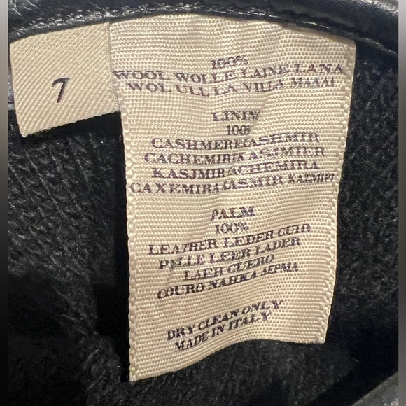 Burberry novacheck wool leather cashmere lined gloves sz 7 - Picture 4 of 4